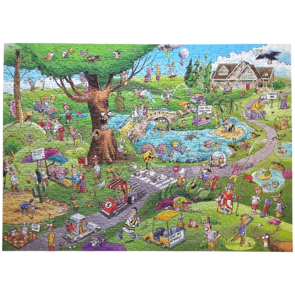 Cobble Hill DoodleTown: Par for the Course - 1000 Piece Puzzle - Picture 2 of 6